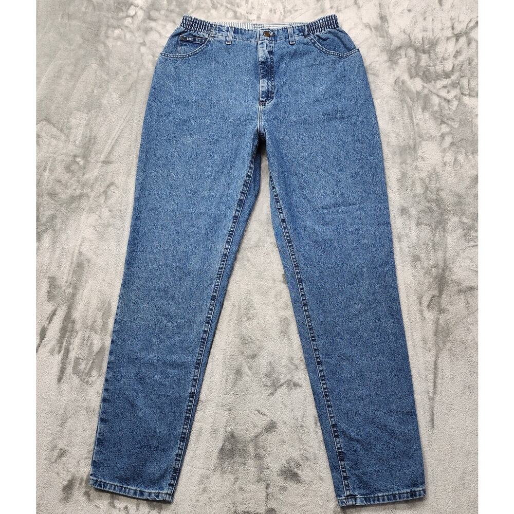 Vintage 90s LEE Riders Jeans Womens 18WL LONG Blue High Rise Tapered Leg Mom